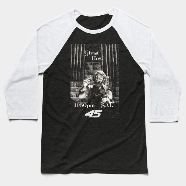 Ghost Host Baseball T-Shirt by darklordpug